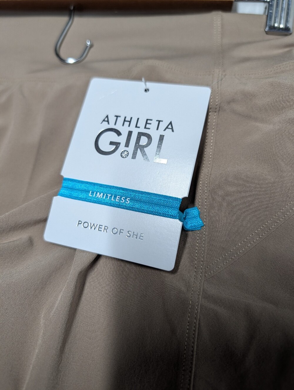 Athleta Girl School Day Skort M NWT Beige Khaki Athletic Skirt Built-in Shorts - Picture 5 of 7